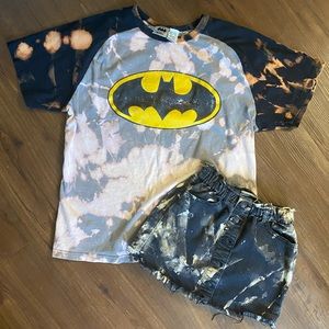 BATMAN bleached tie dyed tshirt